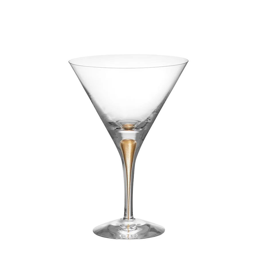 Orrefors Gold Intermezzo Gold Martini Set of 2 - Image 2