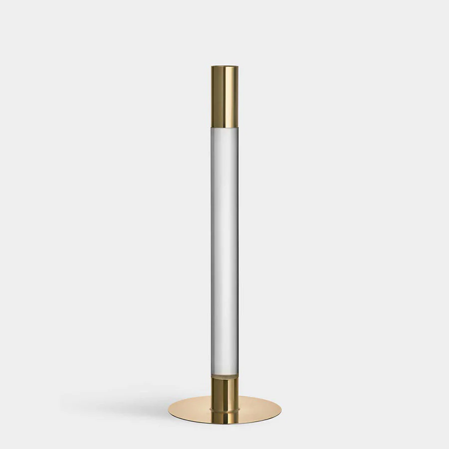 Orrefors Lumiere Candlestick Gold Large