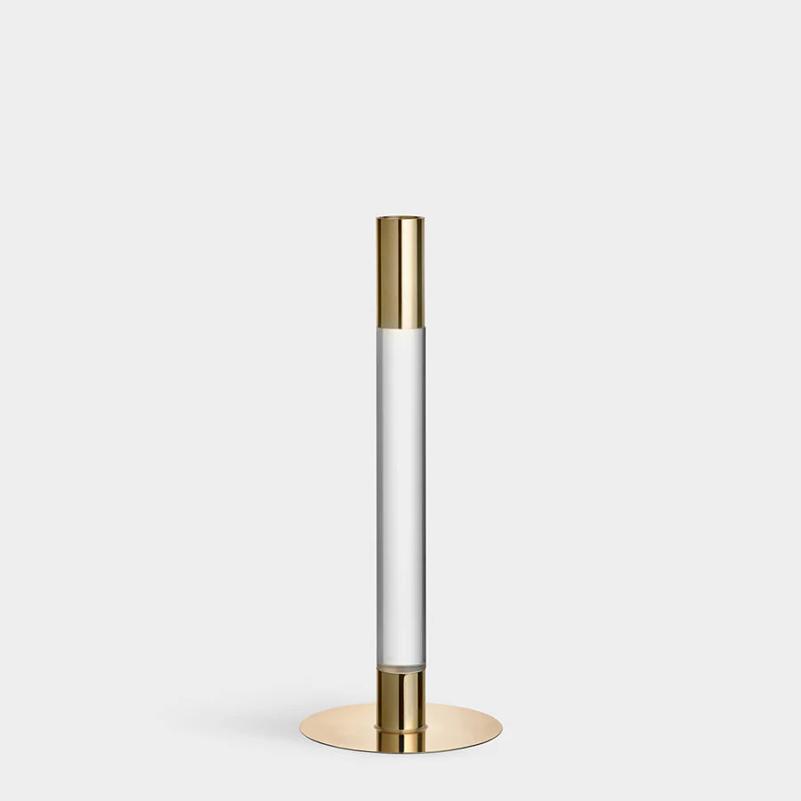 Orrefors Lumiere Candlestick Gold Medium