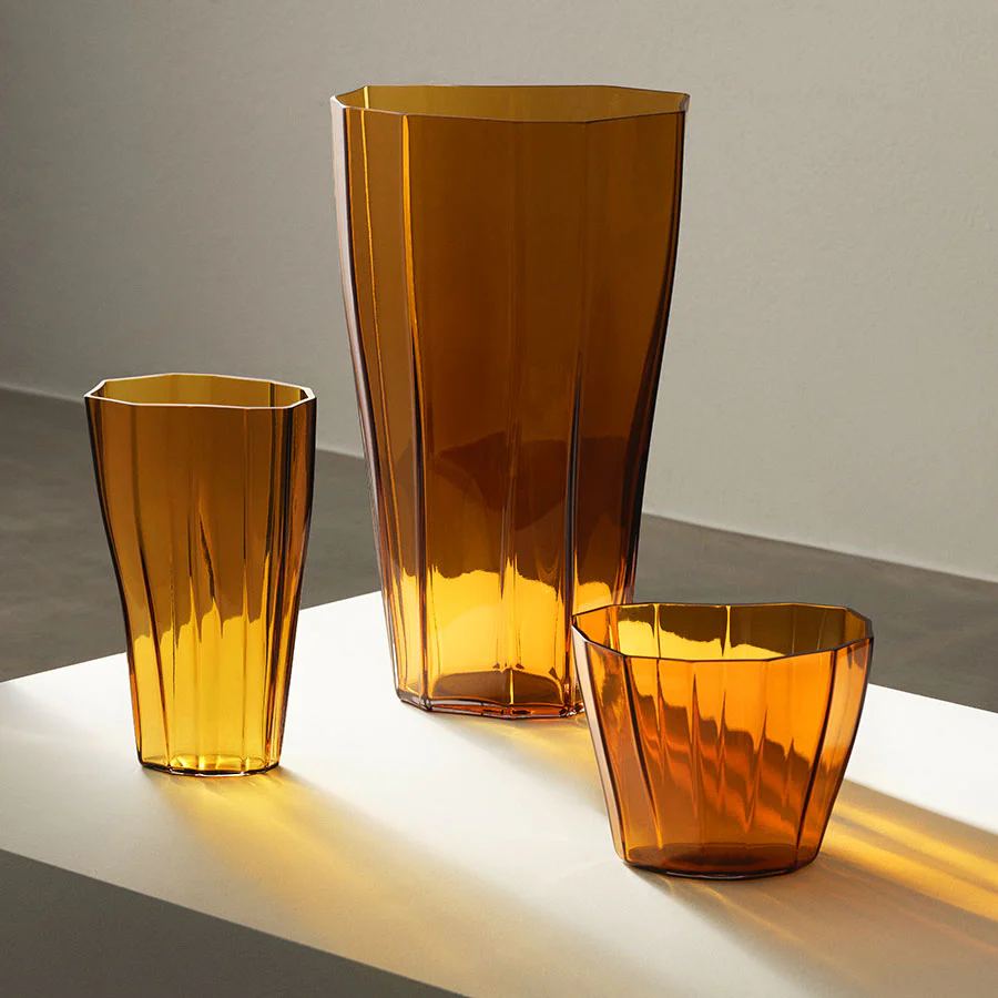 Orrefors Reed Vase Amber Medium - Image 2