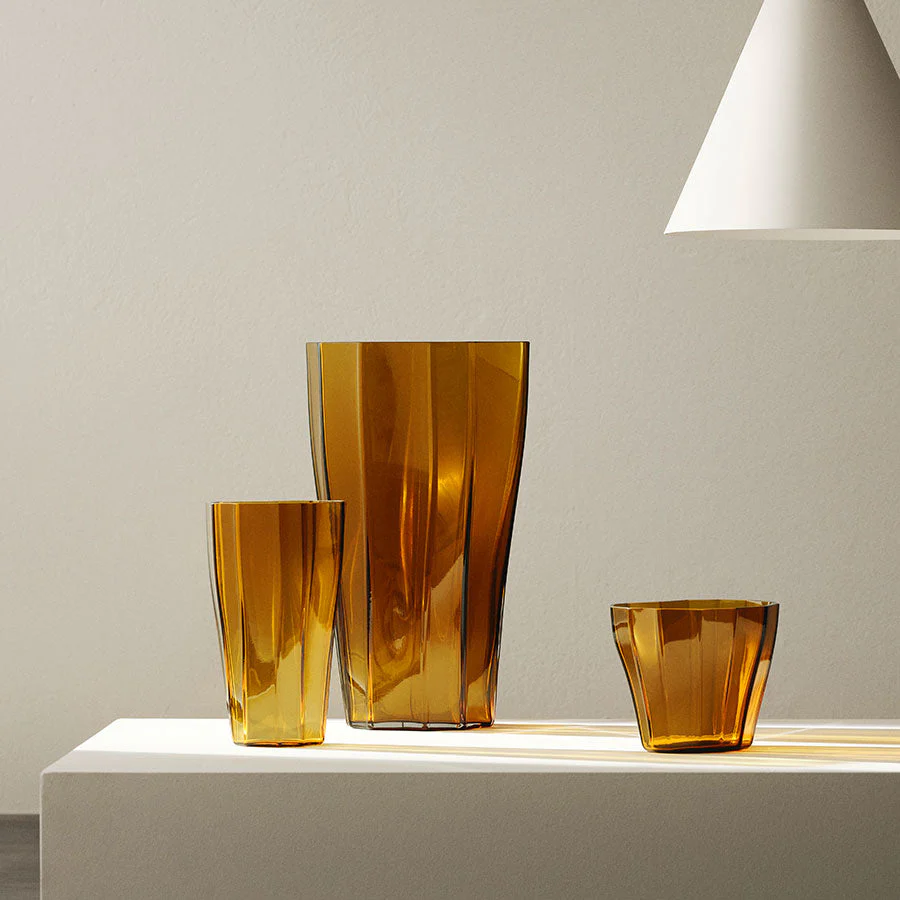 Orrefors Reed Vase Amber Medium - Image 3