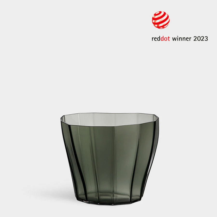 Orrefors Reed Vase Moss Green Low