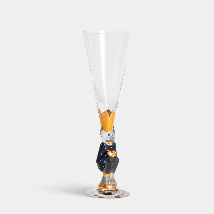 Orrefors Sparkling Devil Champagne Dark Gray