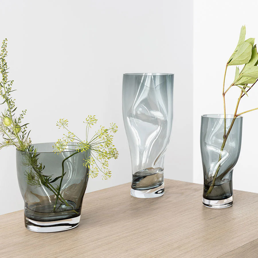 Orrefors Squeeze Blue/Gray Tulip Vase - Image 2