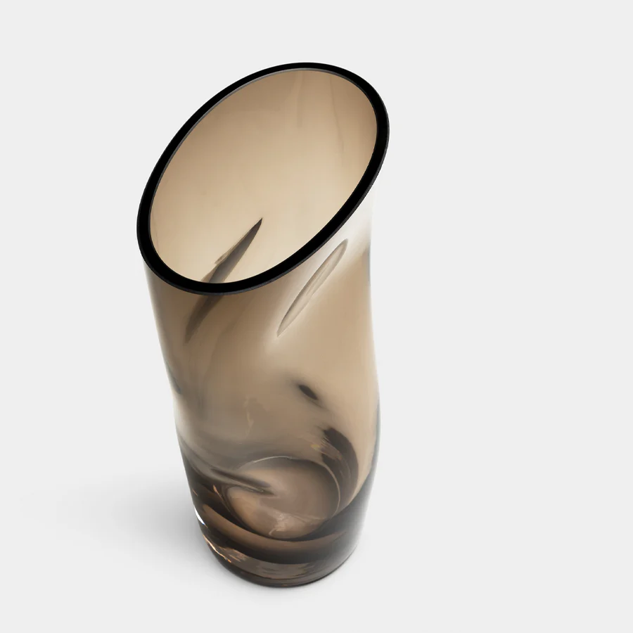 Orrefors Squeeze Smokey Brown Vase Small - Image 2