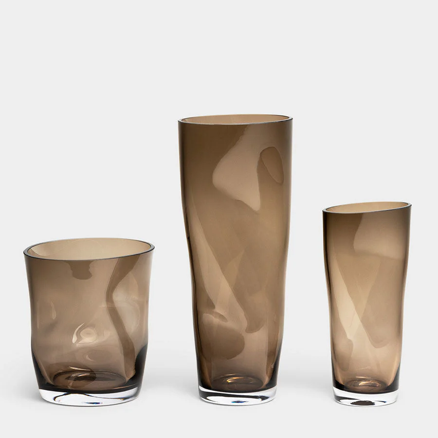 Orrefors Squeeze Smokey Brown Vase Small - Image 4
