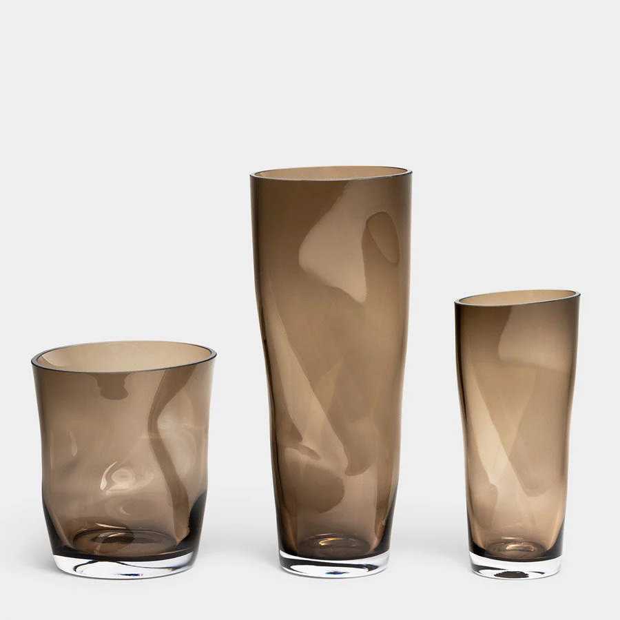Orrefors Squeeze Smokey Brown Vase Tall - Image 3