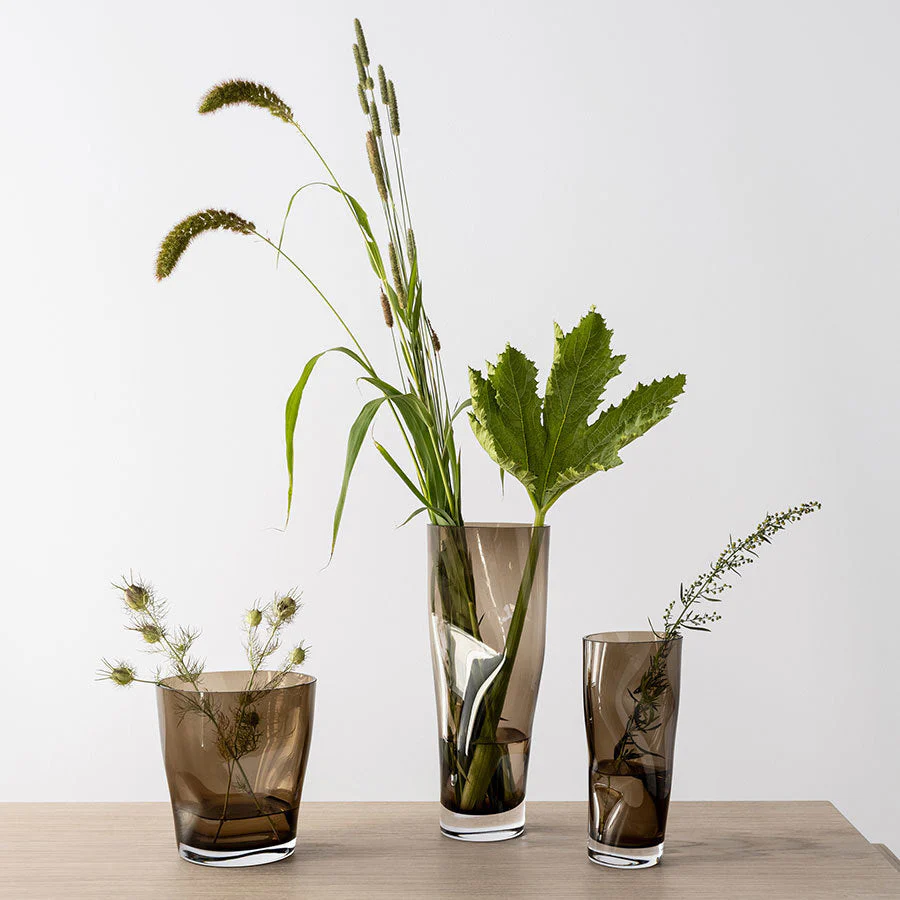 Orrefors Squeeze Smokey Brown Vase Tall - Image 4