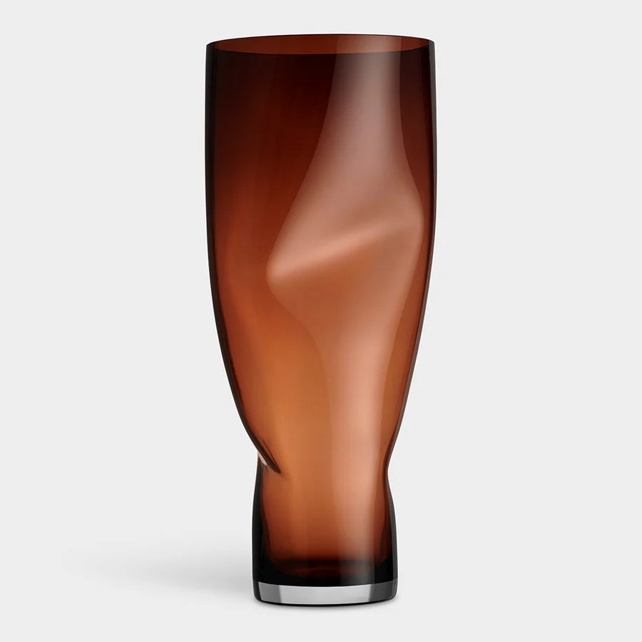 Orrefors Squeeze Vase Sunset Brown XL