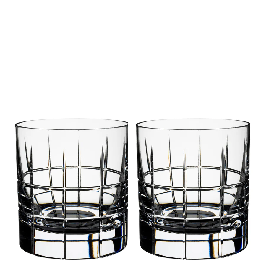 Orrefors Stret Whiskey (pair)