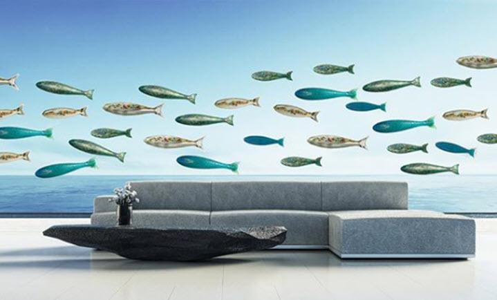 Pesce Wall Art Large by Viz Glass 7641BIR - Image 2