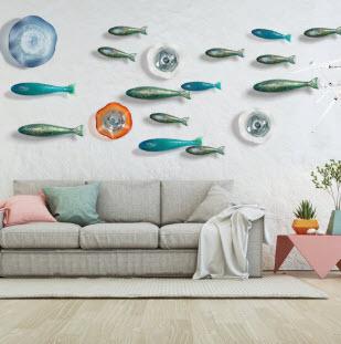 Pesce Wall Art Large by Viz Glass 7641BIR - Image 3