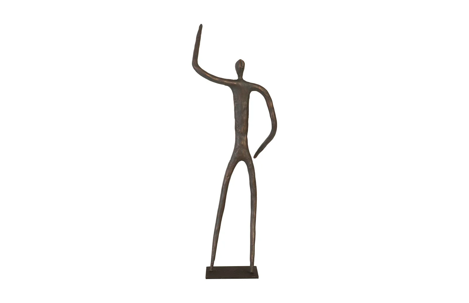 Phillips Collection Abstract Figure on Metal Base, Bronze Finish, Arm Up - Image 3