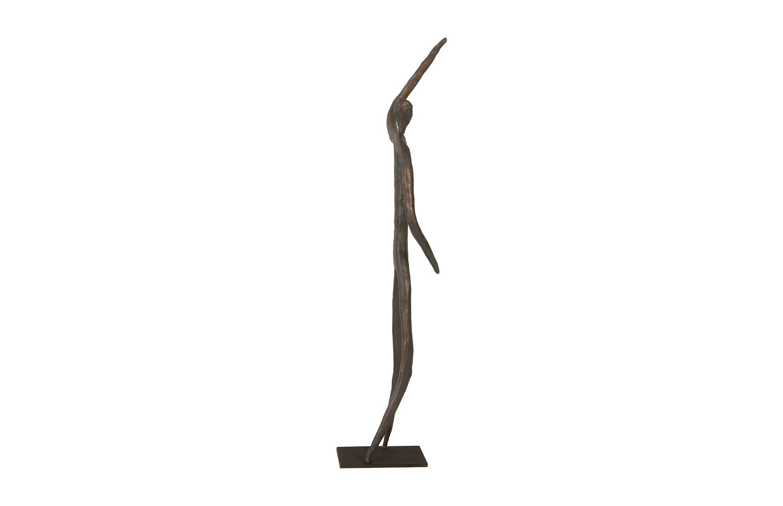 Phillips Collection Abstract Figure on Metal Base, Bronze Finish, Arm Up - Image 4