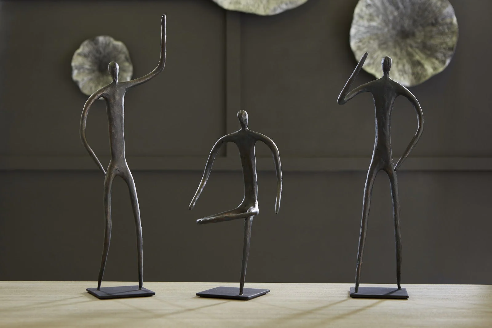 Phillips Collection Abstract Figure on Metal Base, Bronze Finish, Leg Folded - Image 6