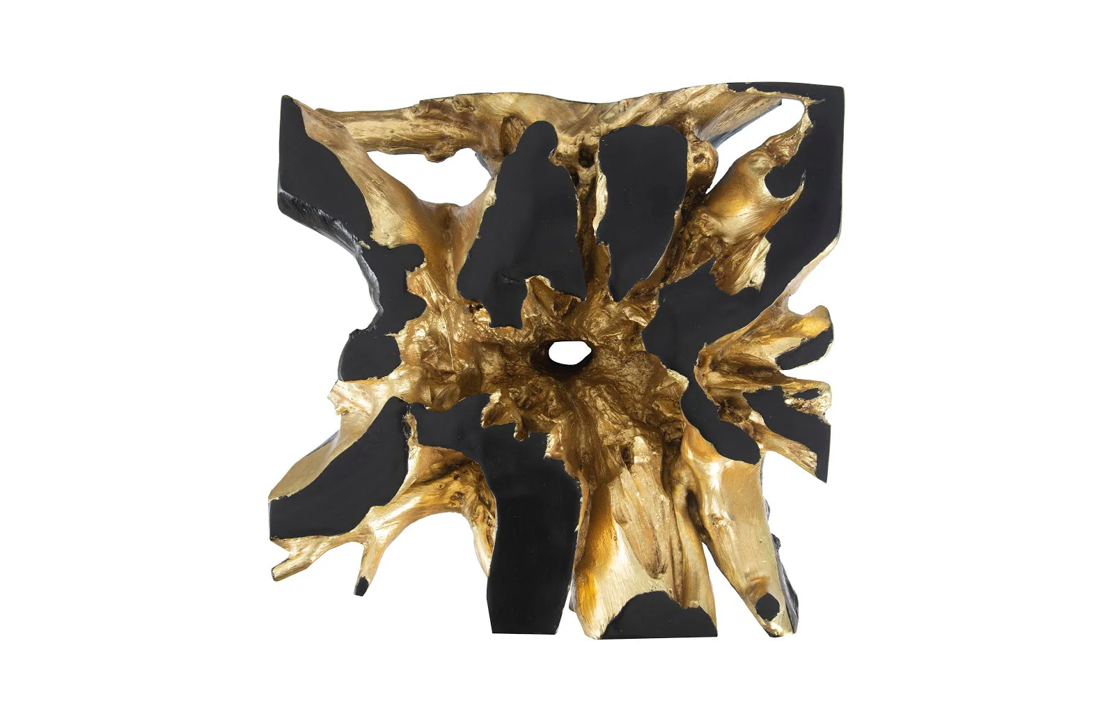 Phillips Collection Agnes Root Cast Coffee Table, Black, Gold Leaf - Image 3
