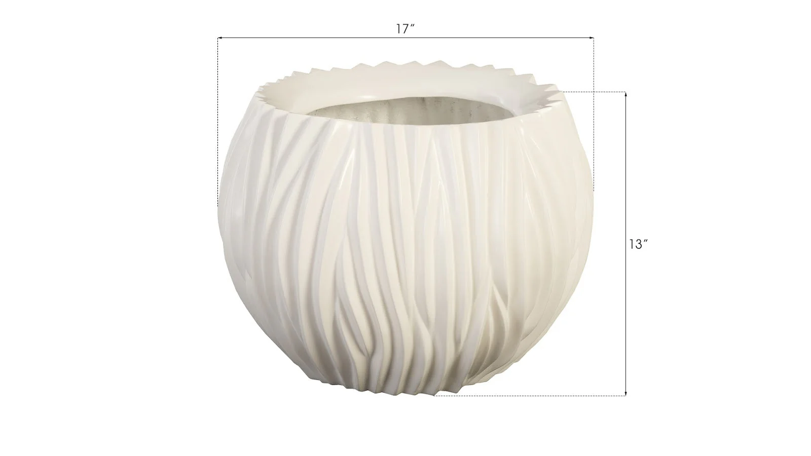 Phillips Collection Alon Planter, Gel Coat White - Image 4
