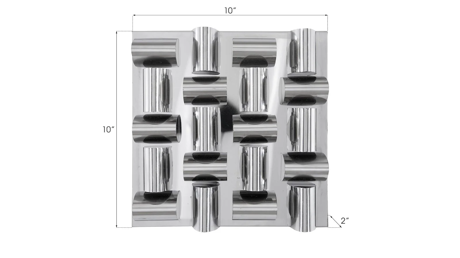 Phillips Collection Arete Wall Tile, Stainless Steel - Image 3