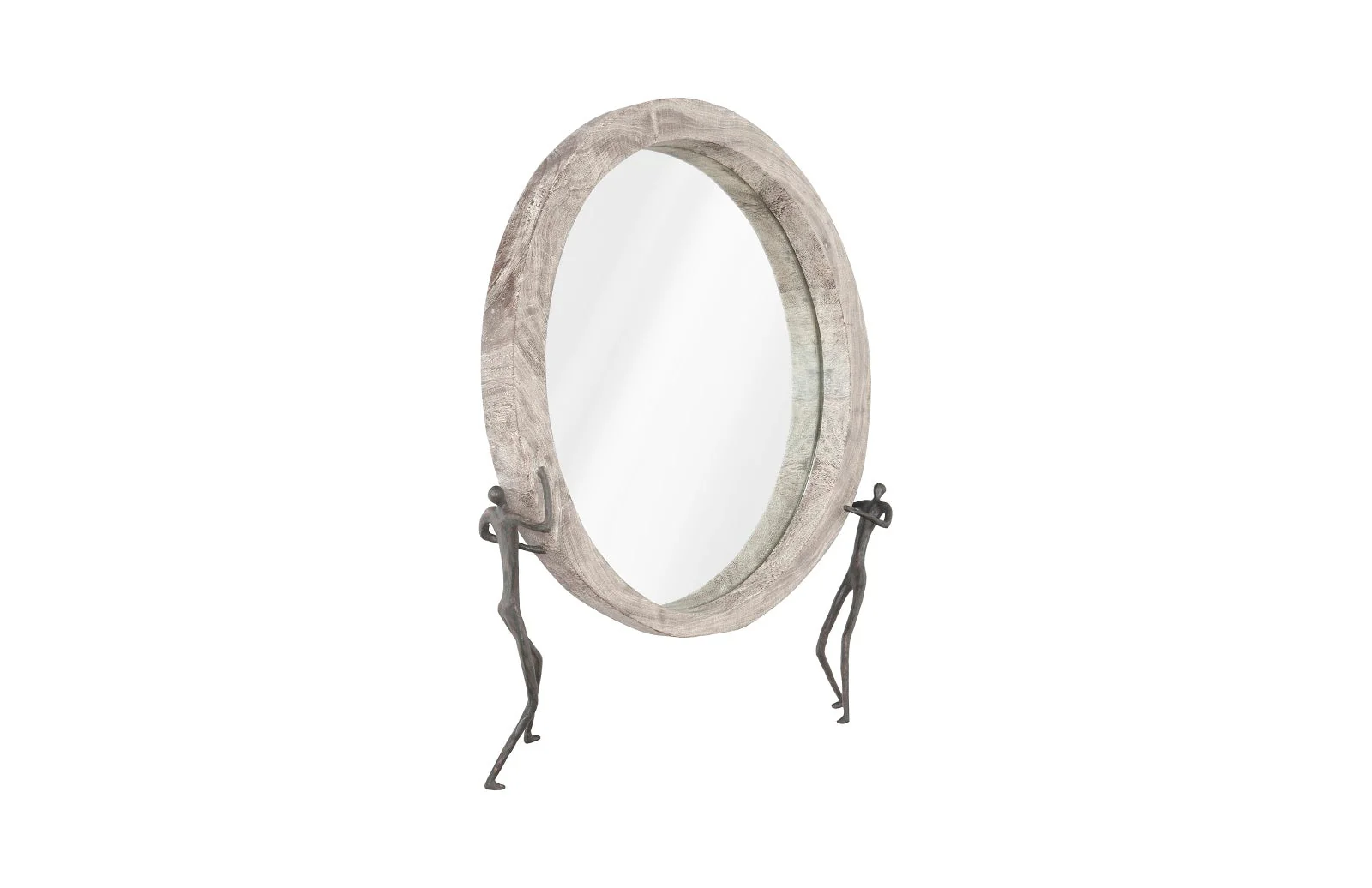 Phillips Collection Atlas Mirror, Chamcha Wood, Gray Stone Finish, Metal - Image 2