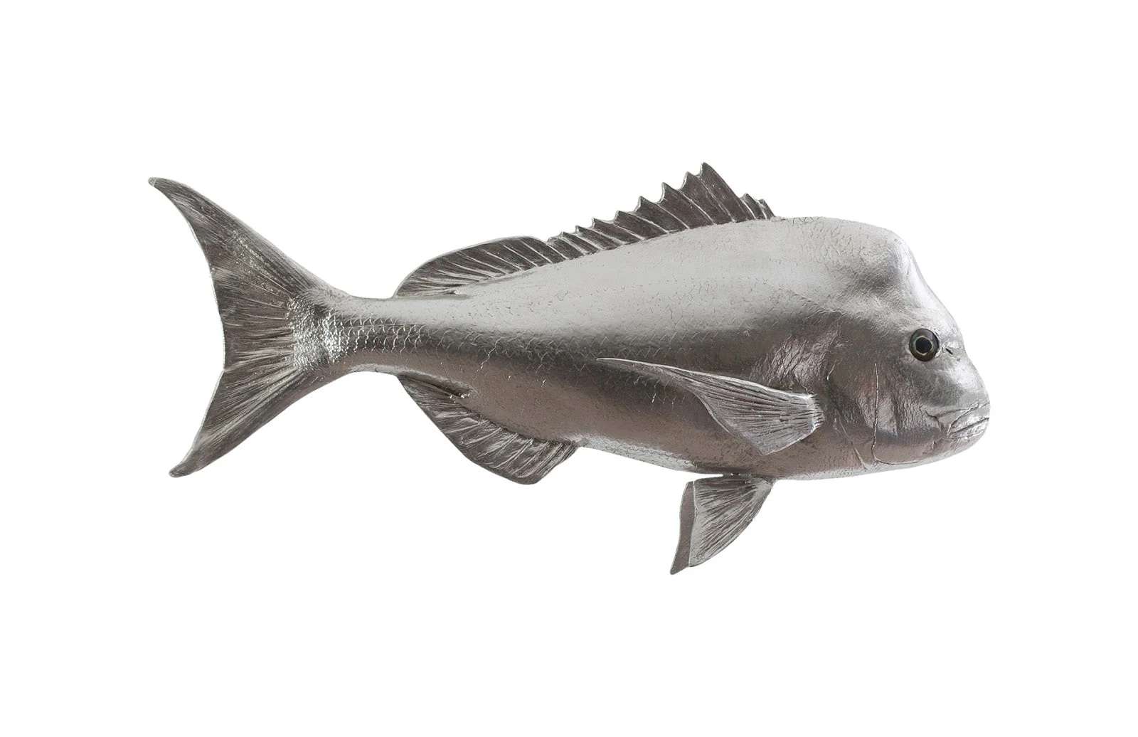 Phillips Collection Australian Snapper Fish Wall Sculpture, Resin, Silver Leaf