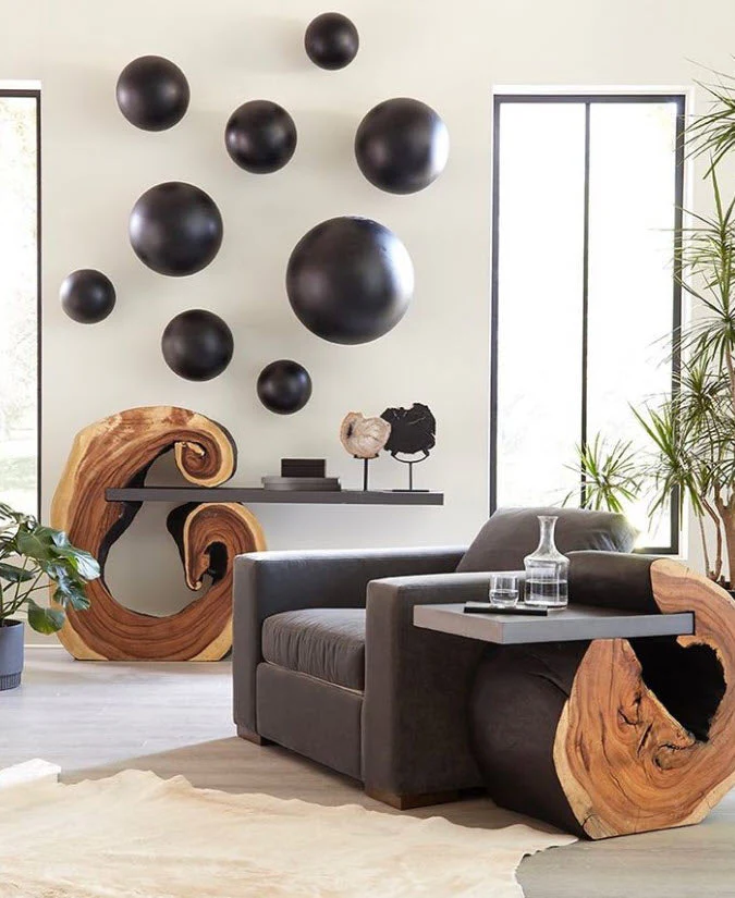 Phillips Collection Ball on the Wall, Large, Matte Black - Image 3