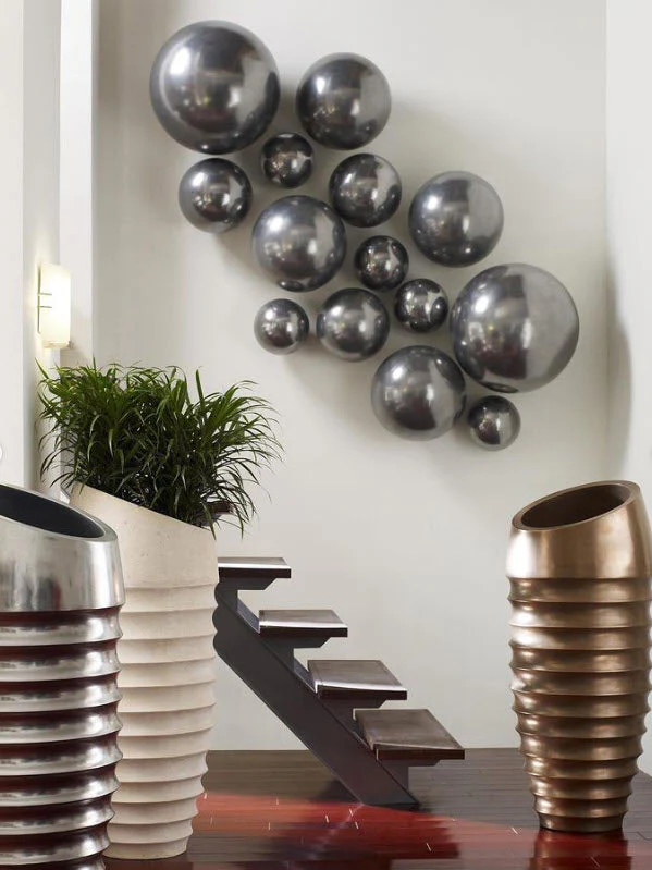 Phillips Collection Ball on the Wall, Small, Polished Aluminum Finish - Image 2