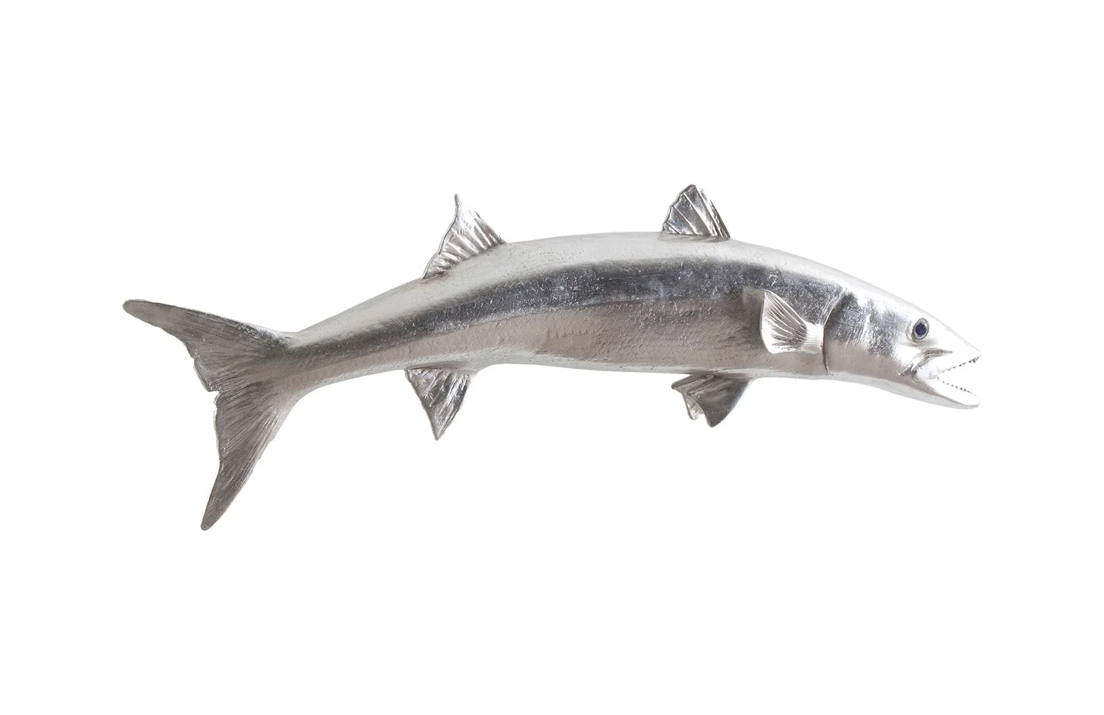 Phillips Collection Barracuda Fish Wall Sculpture, Resin, Silver Leaf