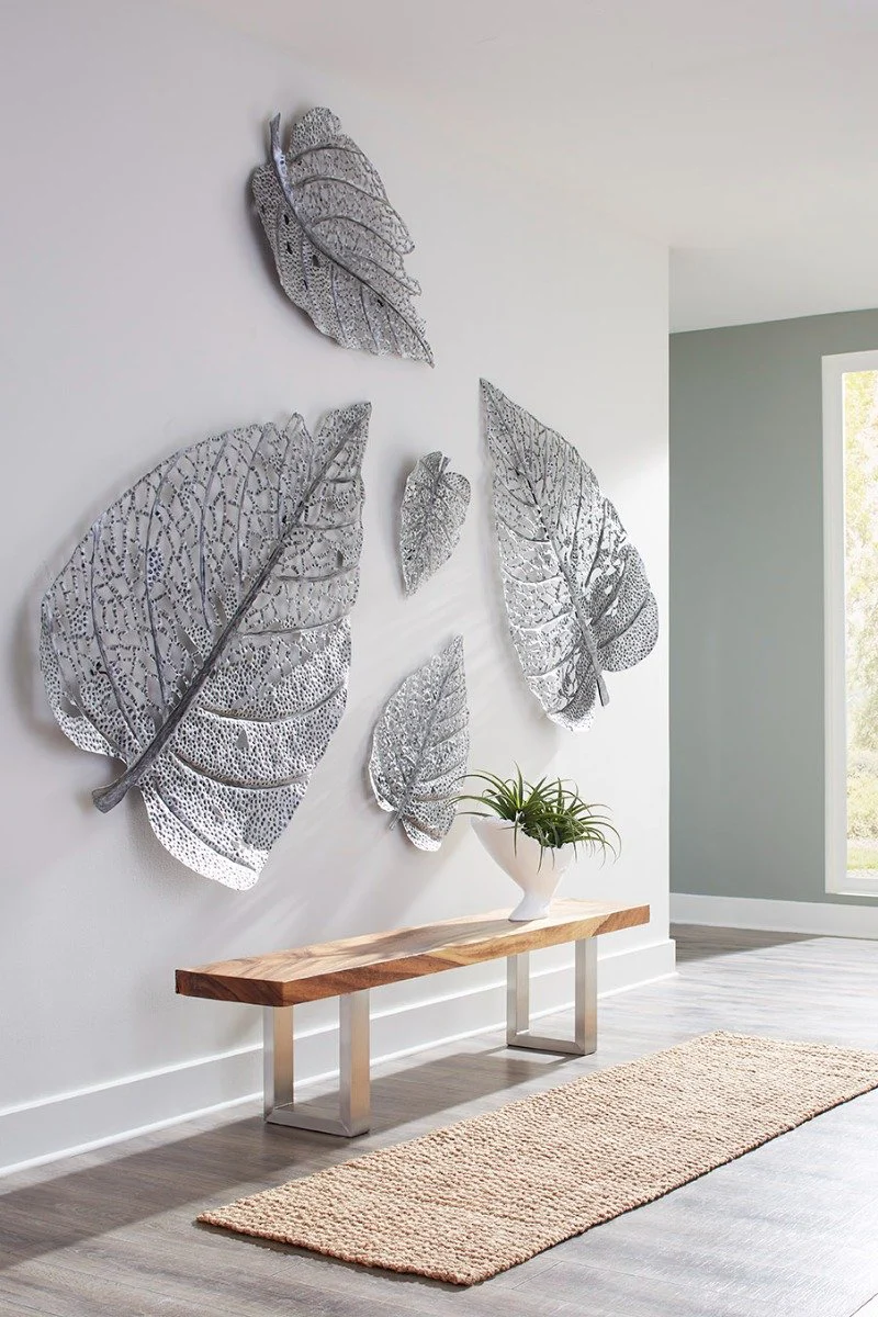 Phillips Collection Birch Leaf Wall Art, Silver, SM - Image 3