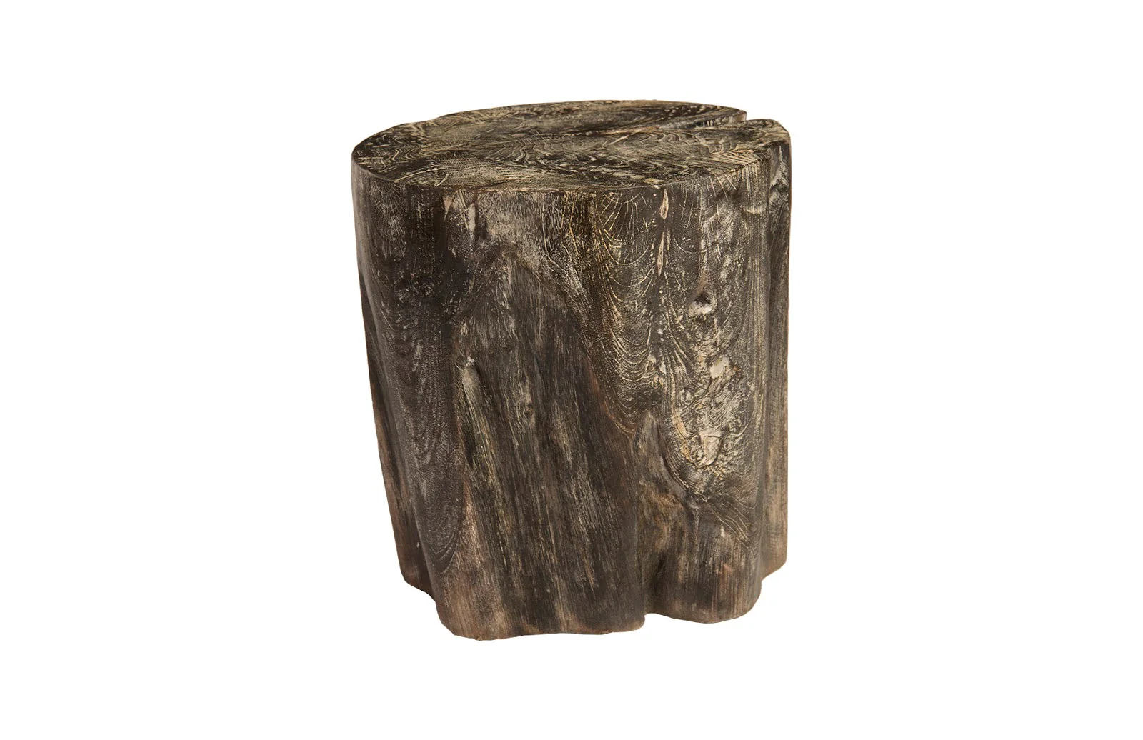Phillips Collection Black Wash Stool, Round