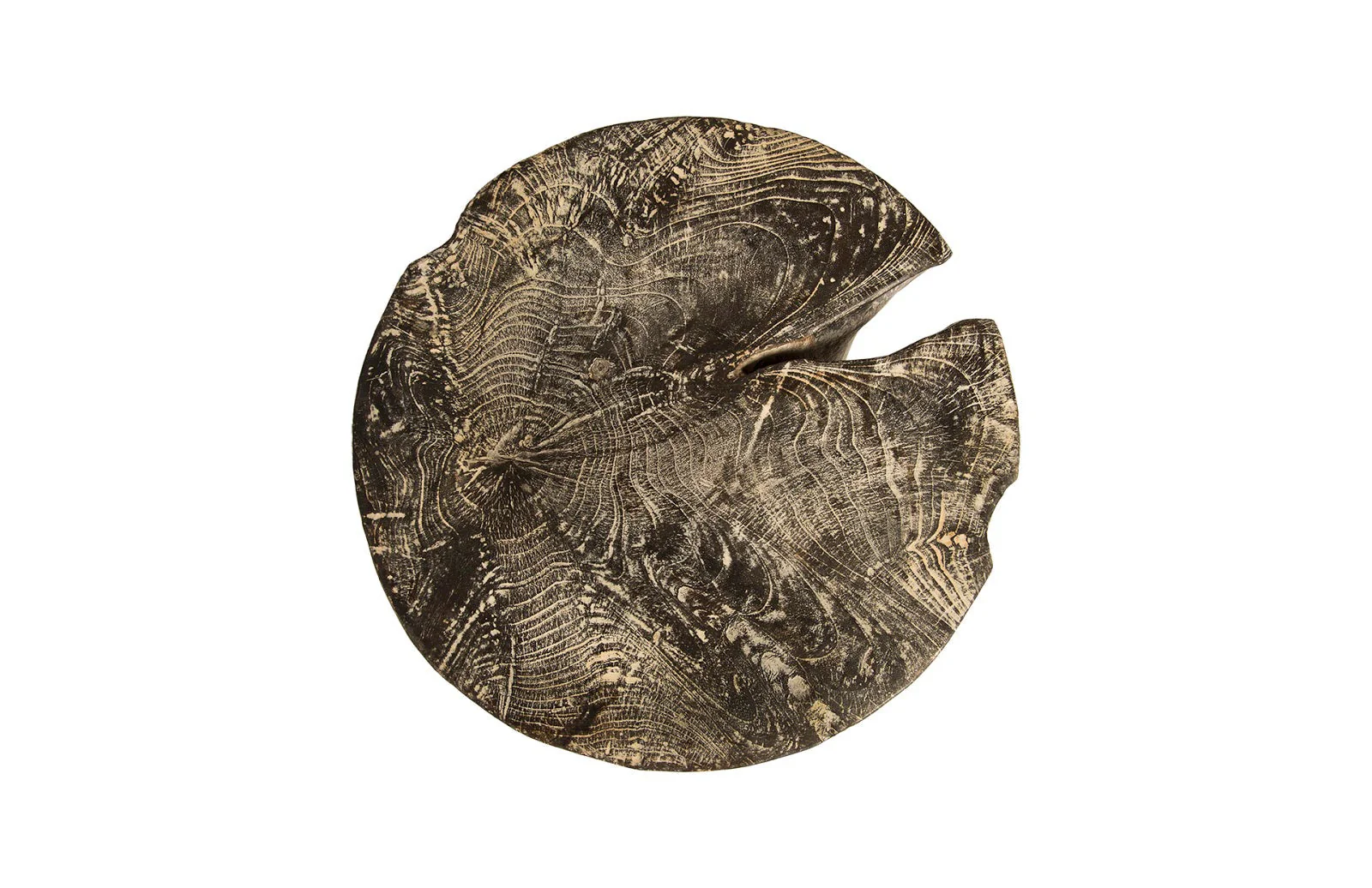Phillips Collection Black Wash Stool, Round - Image 2