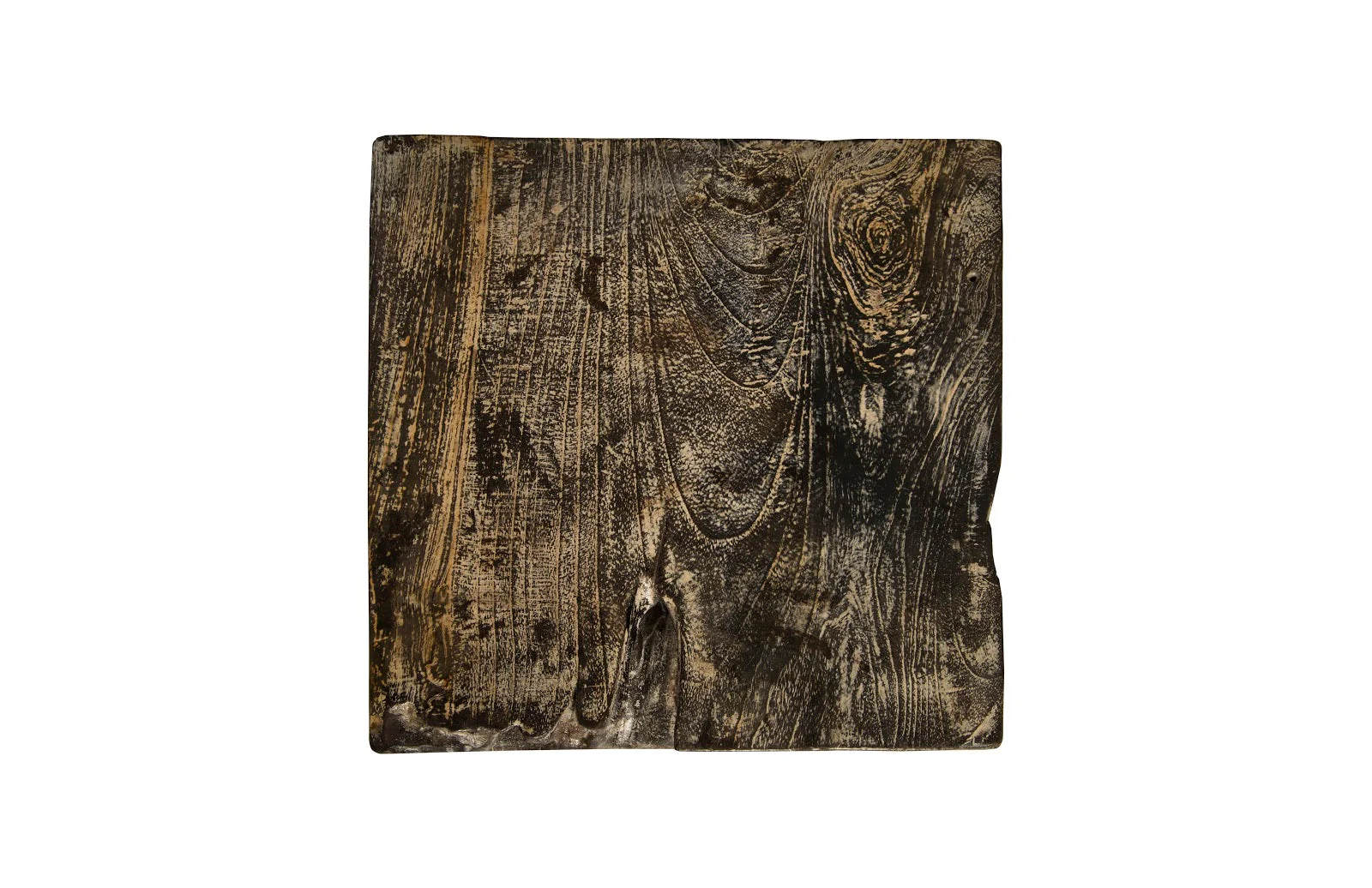 Phillips Collection Black Wash Stool, Square - Image 3
