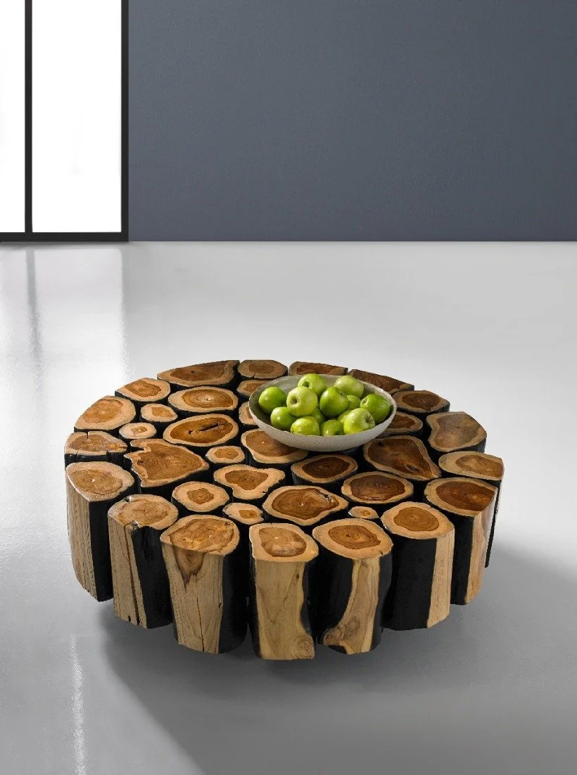 Phillips Collection Boscage Coffee Table on Black Metal Legs, Round - Image 2