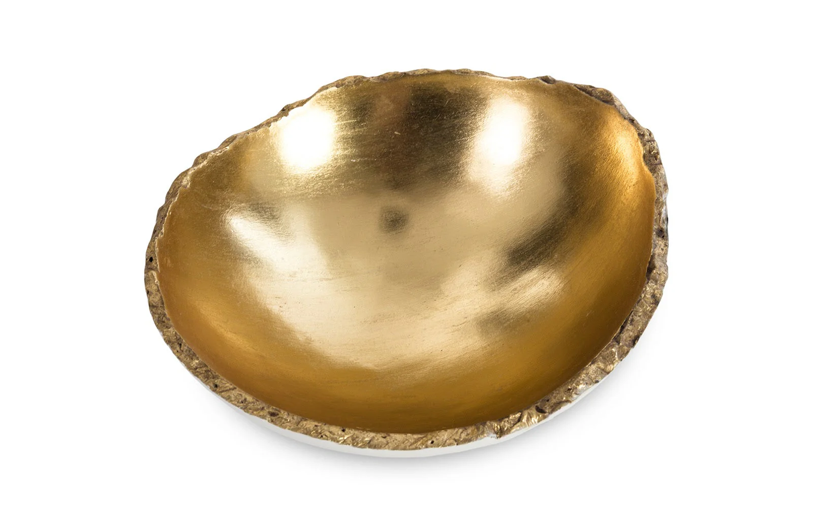 Phillips Collection Broken Egg Bowl, White and Gold Leaf - Image 3