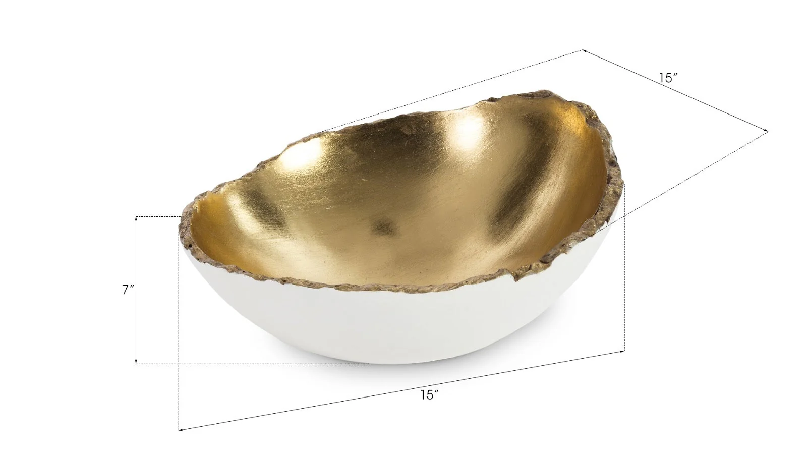 Phillips Collection Broken Egg Bowl, White and Gold Leaf - Image 4