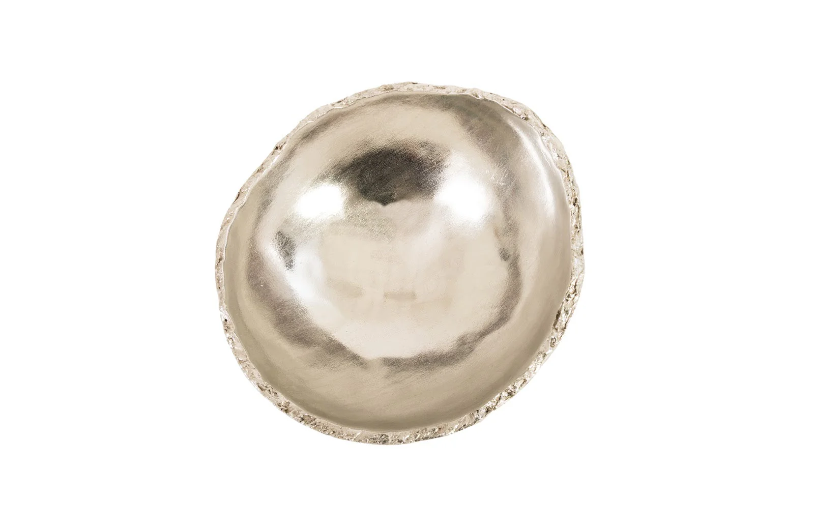 Phillips Collection Broken Egg Bowl, White and Silver Leaf - Image 4