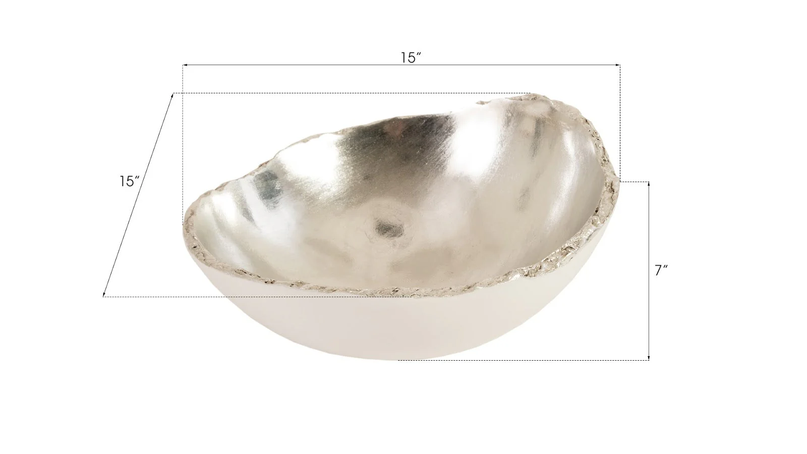 Phillips Collection Broken Egg Bowl, White and Silver Leaf - Image 5
