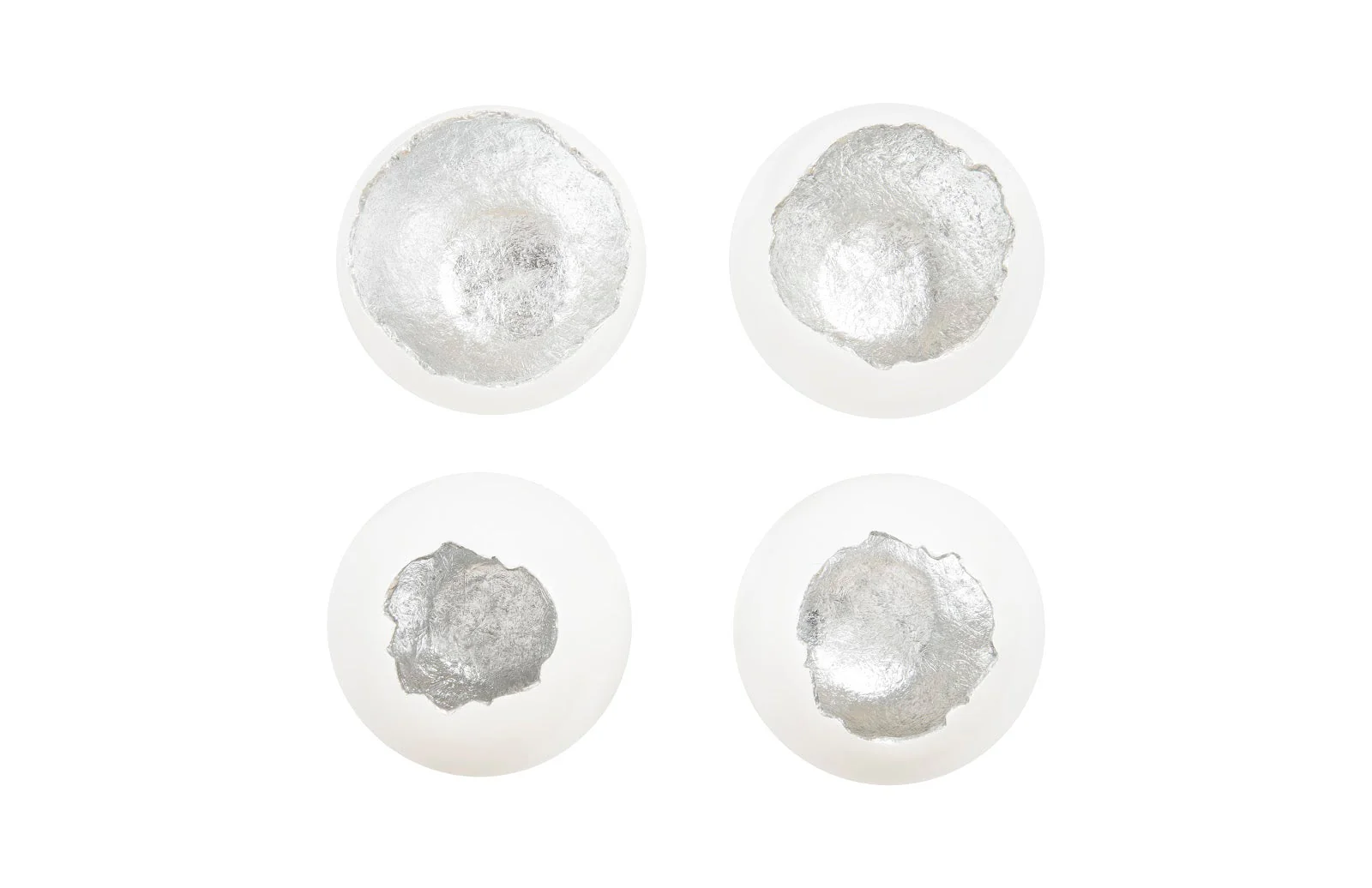 Phillips Collection Broken Egg Wall Art, White and Silver Leaf, Set of 4