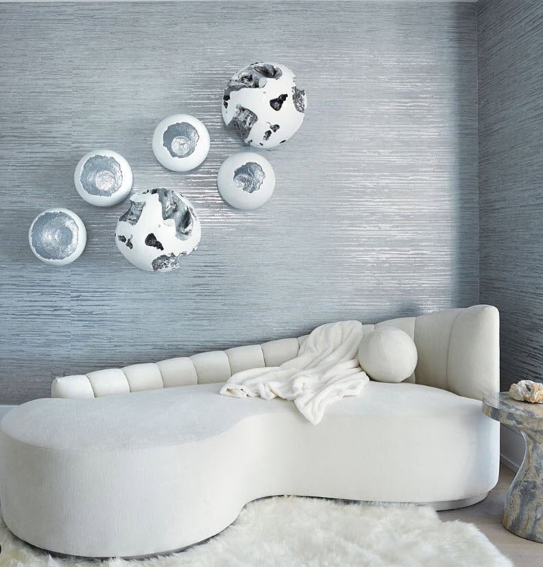 Phillips Collection Broken Egg Wall Art, White and Silver Leaf, Set of 4 - Image 3