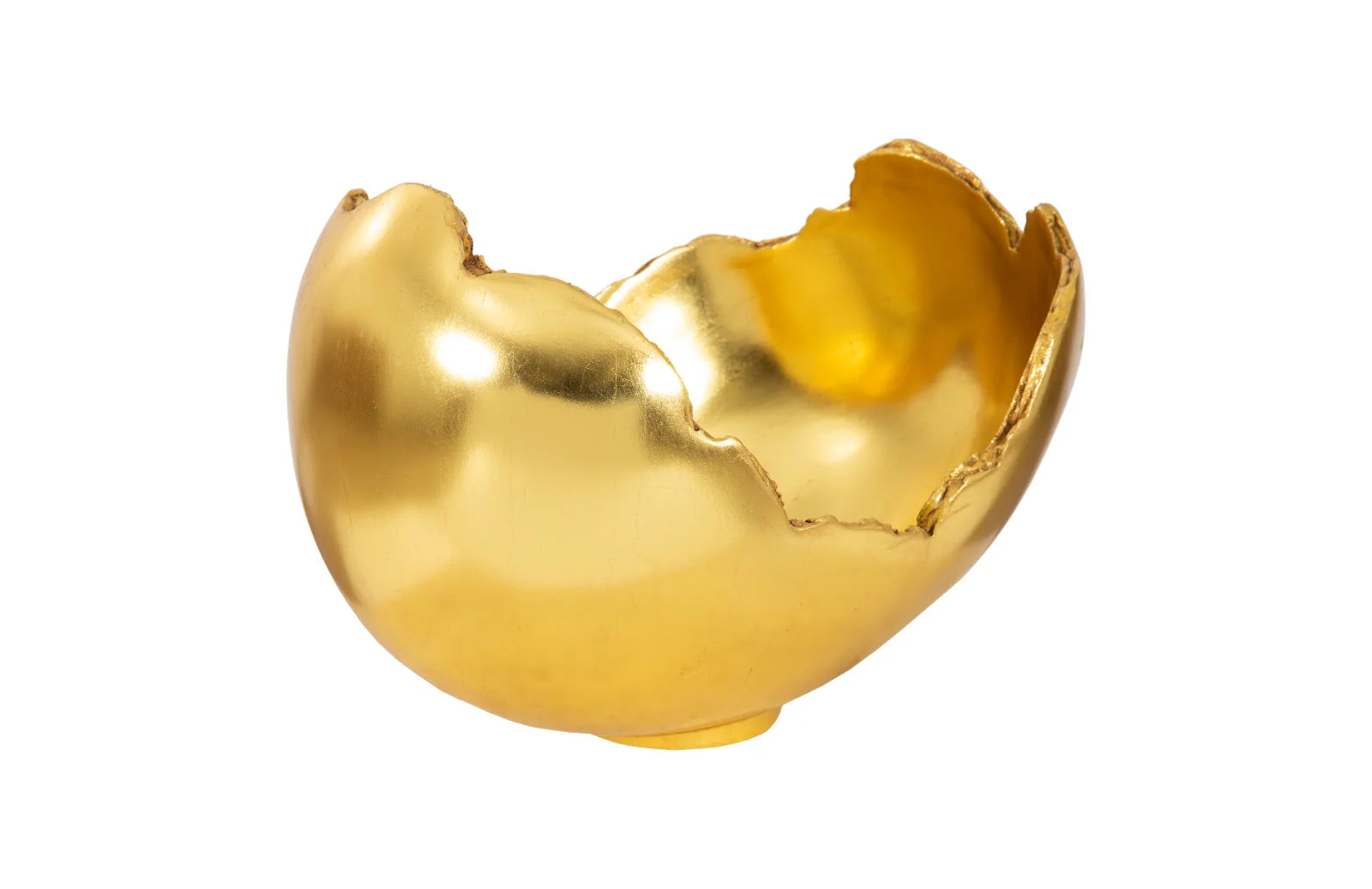 Phillips Collection Burled Bowl, Resin, Gold Leaf Finish