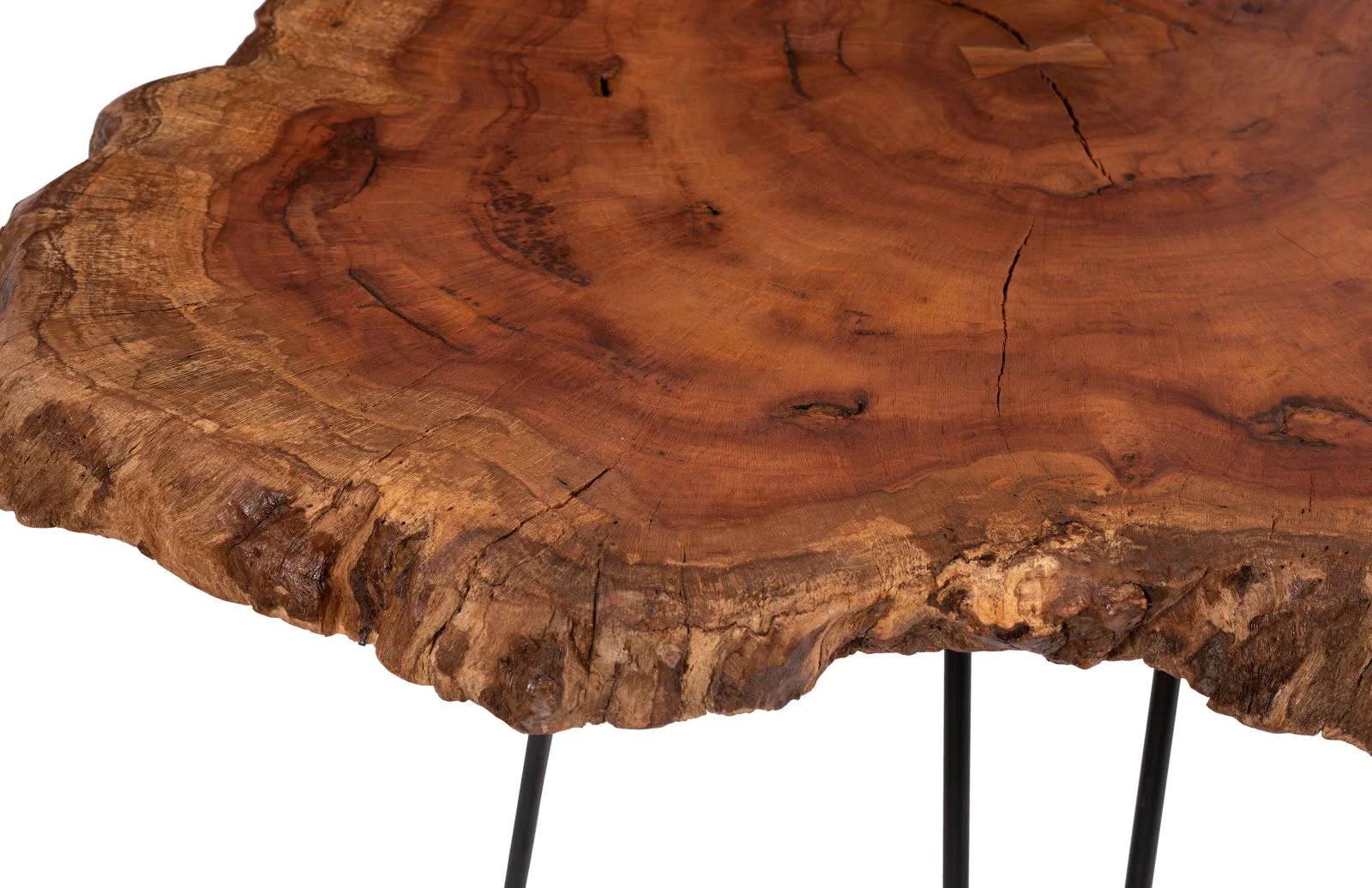 Phillips Collection Burled Coffee Table, Black Metal Legs, Large - CLOSEOUT - Image 3
