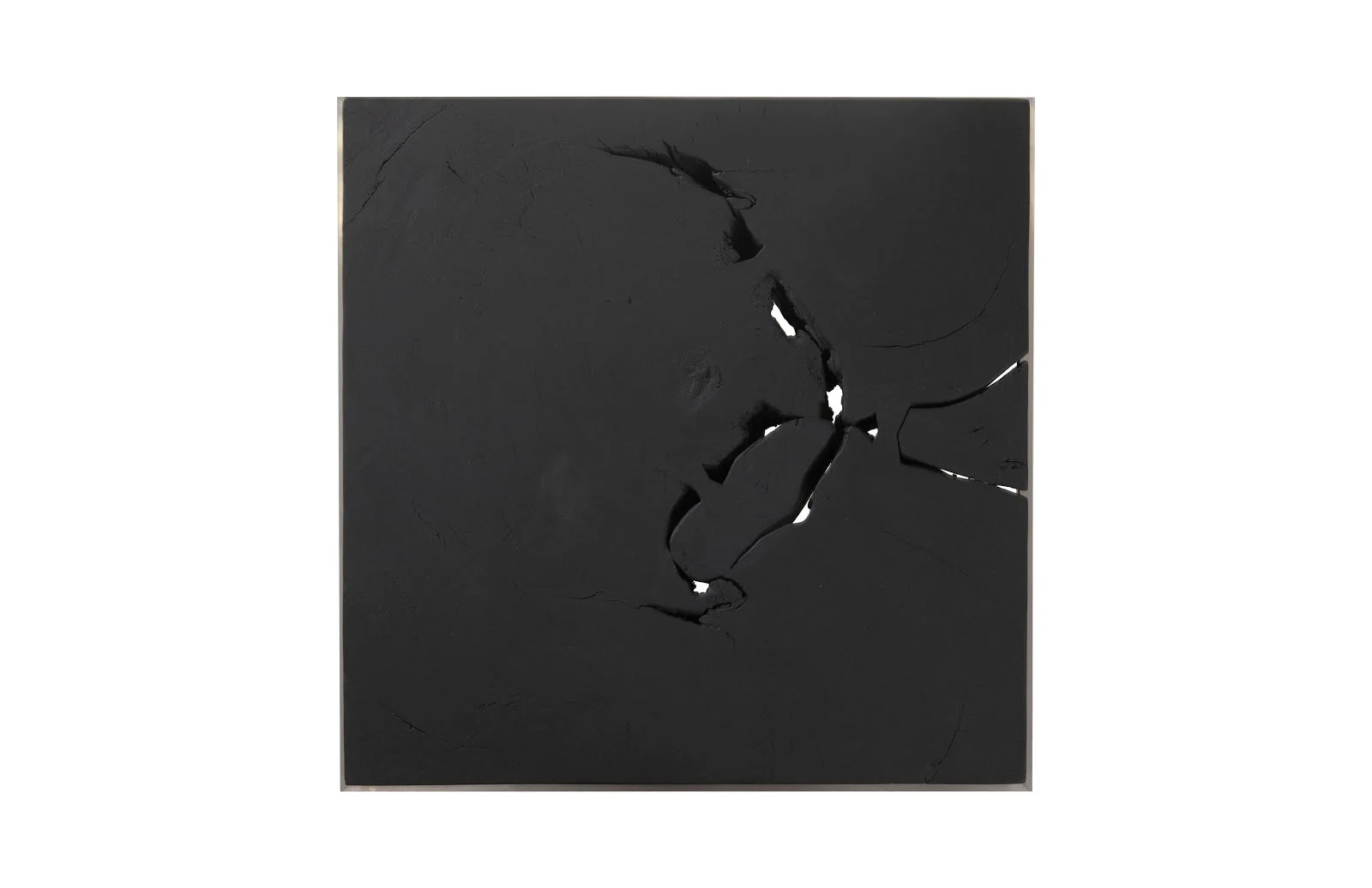 Phillips Collection Burnt Cube Side Table, Chamcha Wood, Stainless Steel Base - Image 2