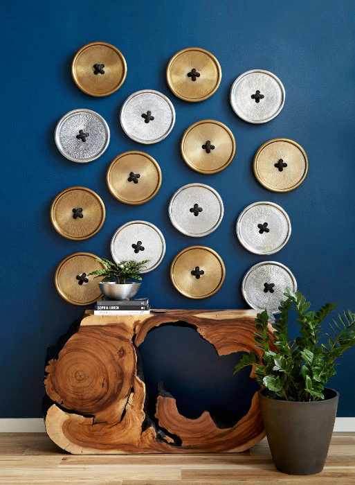 Phillips Collection Button Wall Tile, Hammered Metal, Brass Finish - CLOSEOUT - Image 2