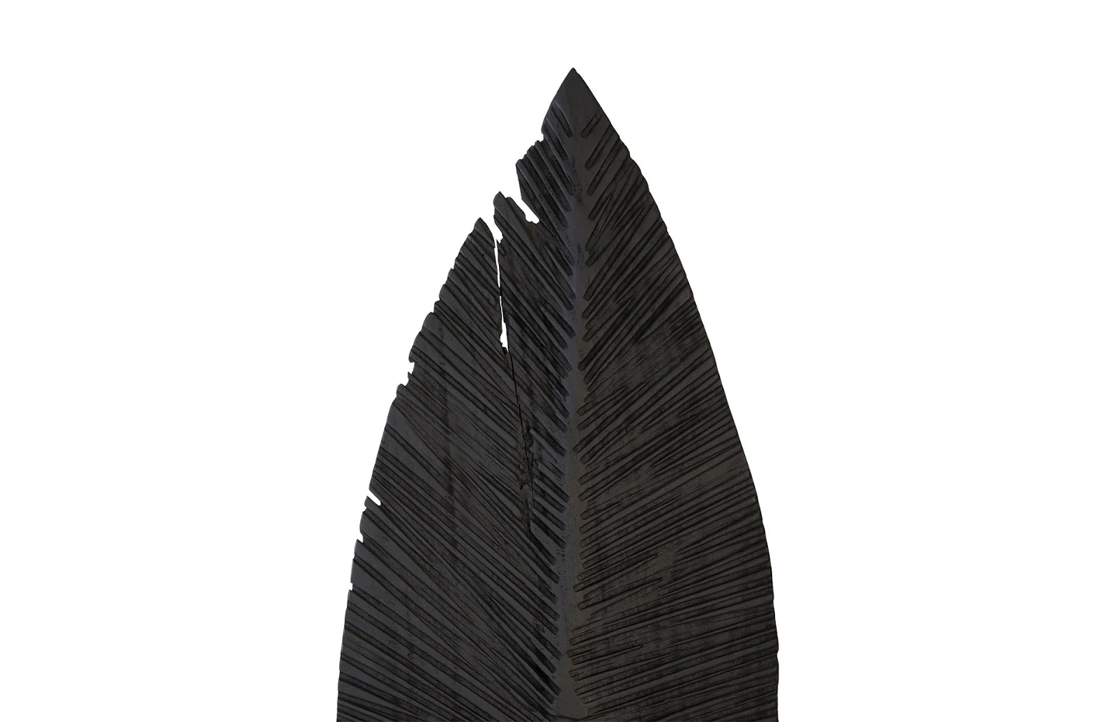 Phillips Collection Carved Leaf on Stand, Burnt, LG - Image 2