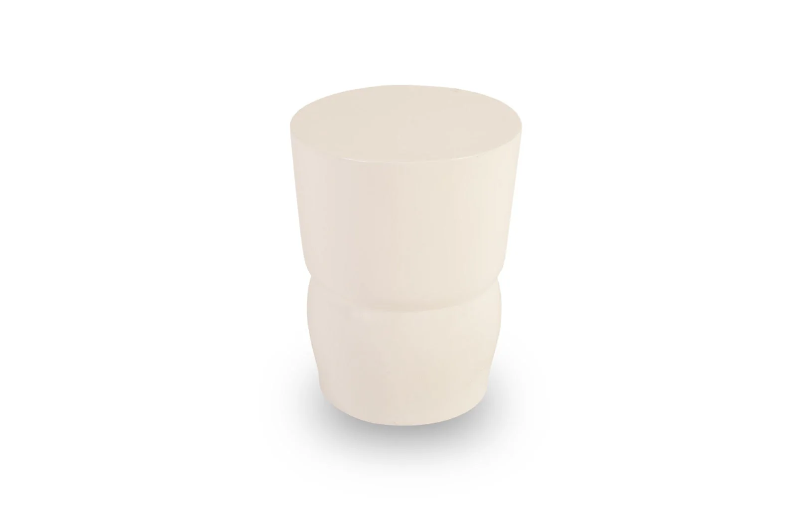 Phillips Collection Carved Stool, Gel Coat White