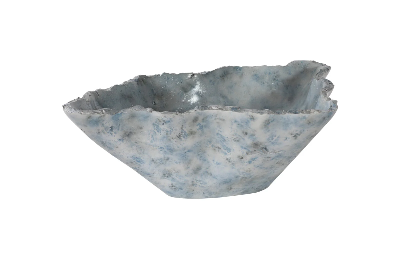 Phillips Collection Cast Blue Onyx Bowl, Faux Finish, Narrow