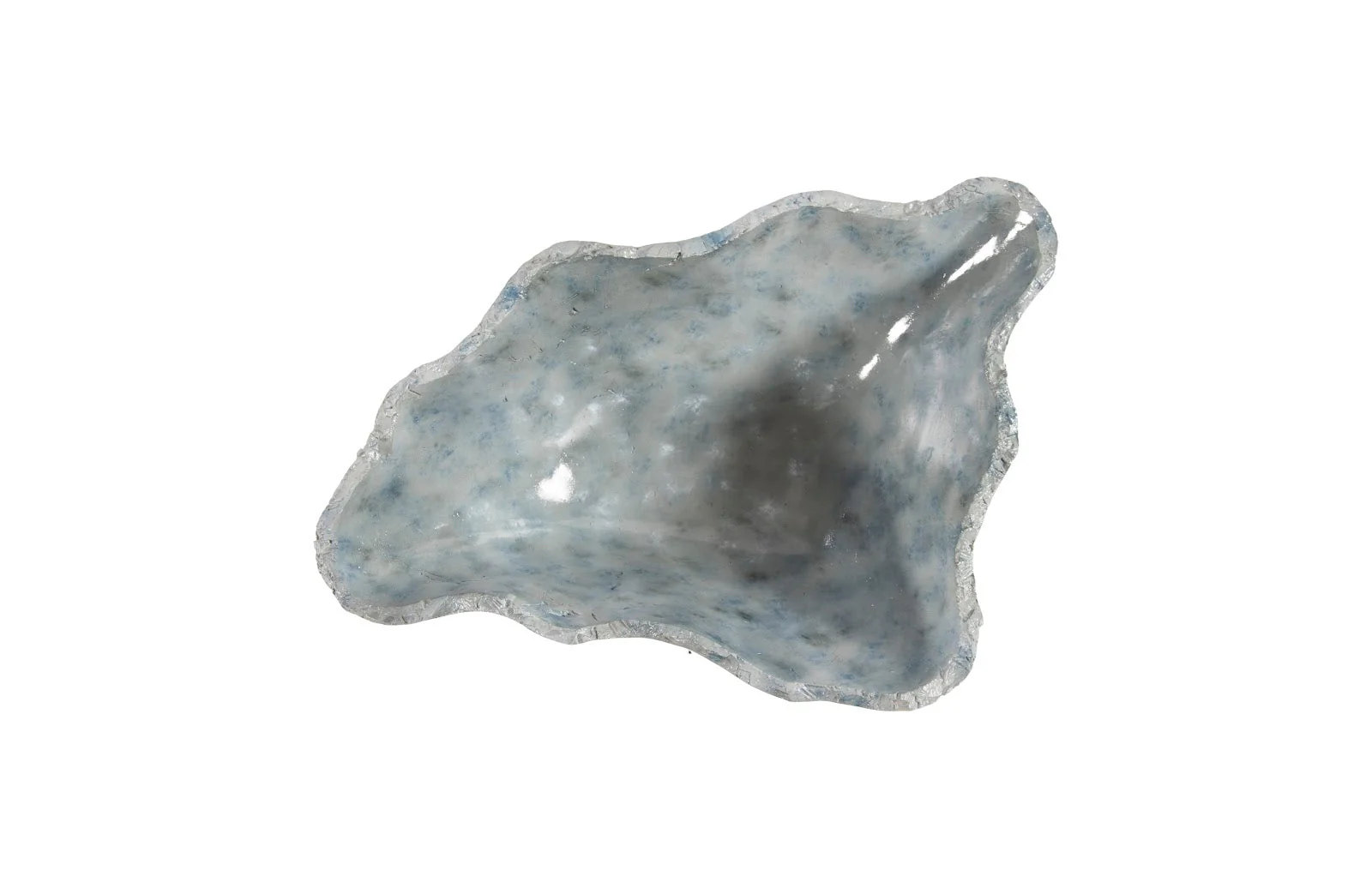 Phillips Collection Cast Blue Onyx Bowl, Faux Finish, Narrow - Image 2