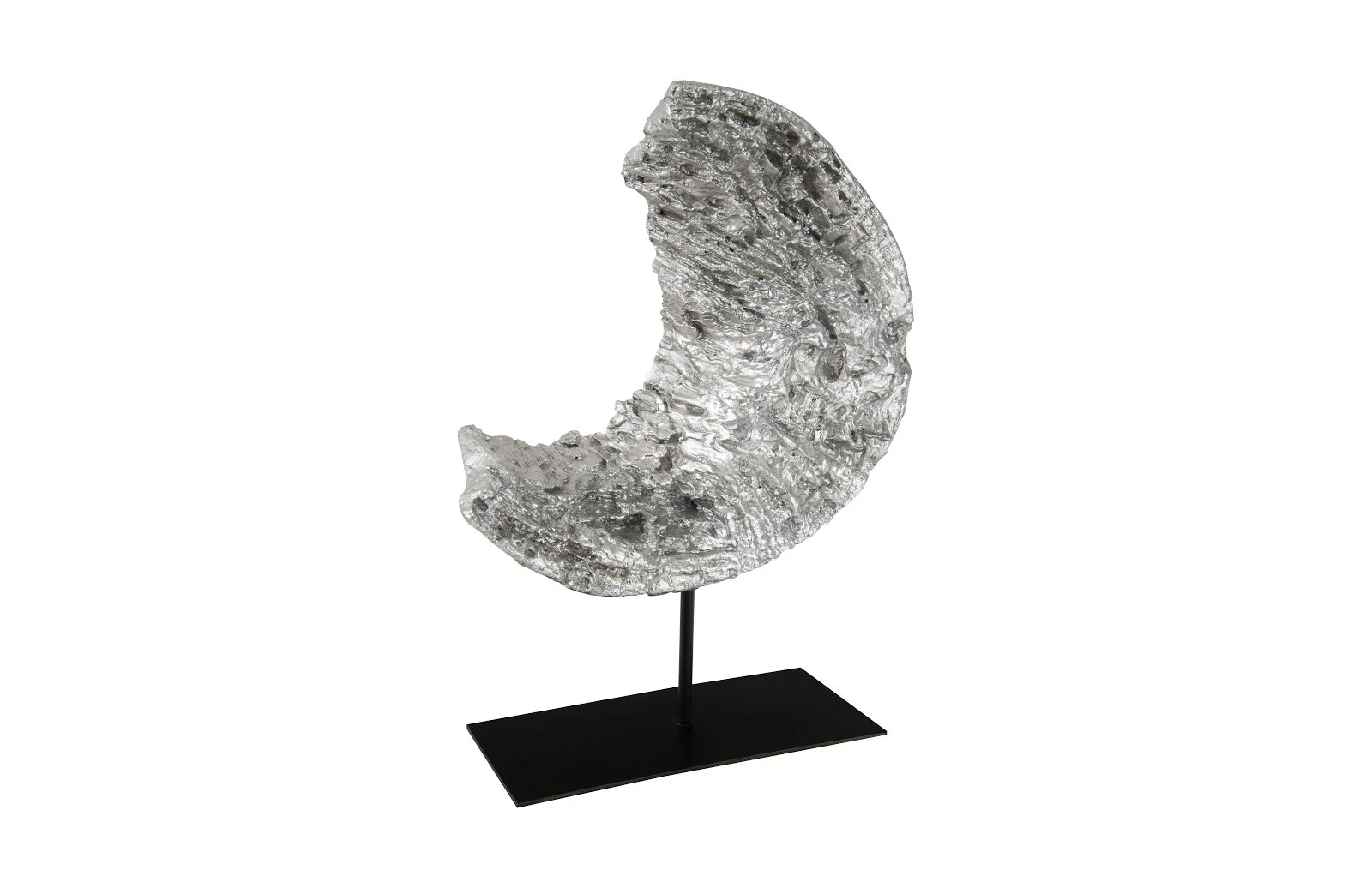 Phillips Collection Cast Eroded Wood Circle on Stand, Silver Leaf, Assorted