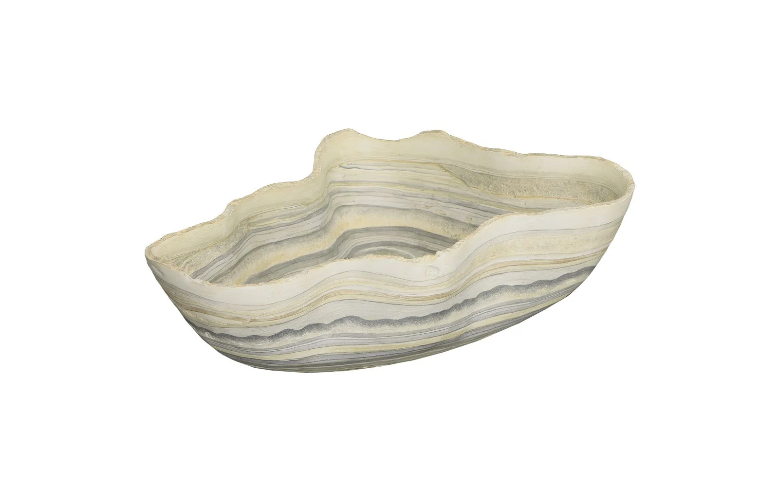 Phillips Collection Cast Gray Onyx Bowl, Faux Finish, Large