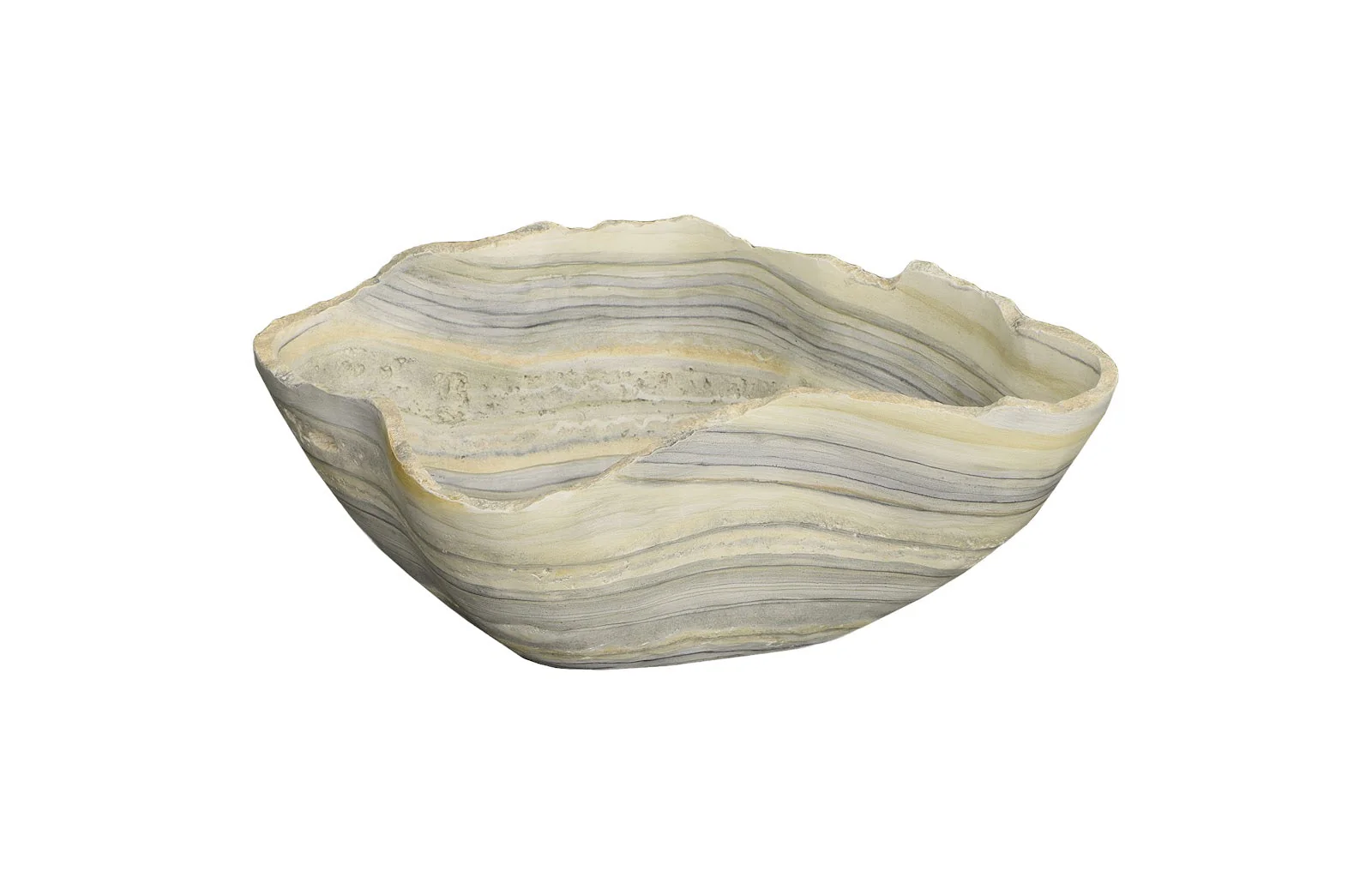 Phillips Collection Cast Gray Onyx Bowl, Faux Finish, Medium