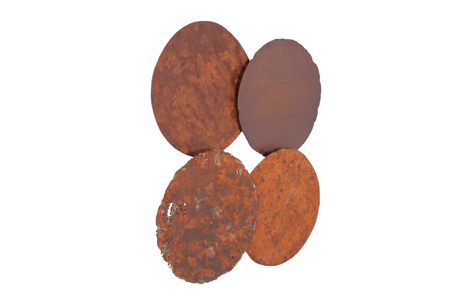 Phillips Collection Cast Oil Drum Wall Discs, Resin, Rust Finish, Set of 4 - Image 2
